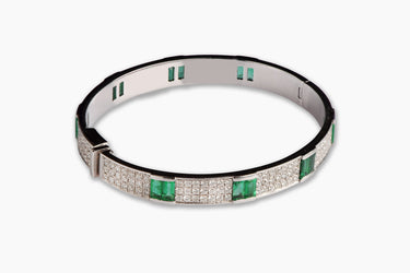 VICTORIO DIAMOND AND EMERALD BRACELET