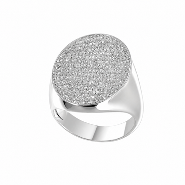 CHEVALIERE OVALE DIAMANTS