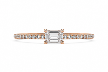 ALLIANCE SERTIE AVEC DIAMANT TAILLE EMERAUDE