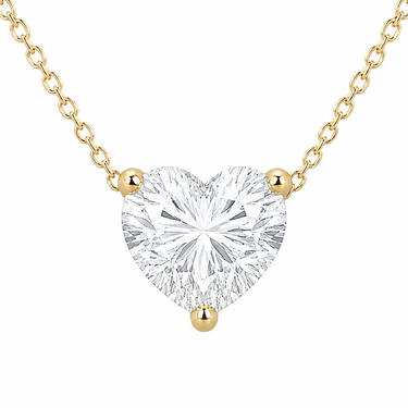 COLLIER DIAMANT COEUR OR JAUNE