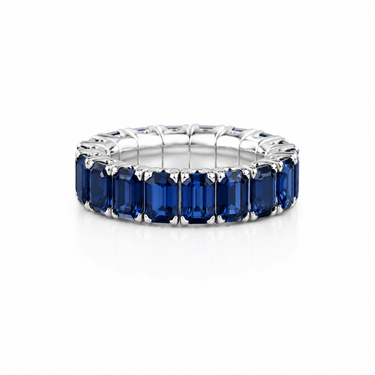 ALLIANCE EN SAPHIR TAILLE EMERAUDE