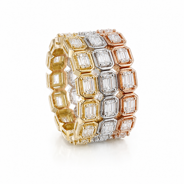 BAGUE ALLIANCE EMERAUDE 3 OR