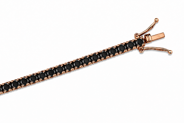 BRACELETS LIGNE OR ROSE DIAMANTS NOIRS