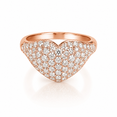 CHEVALIÈRE EN COEUR OR ROSE