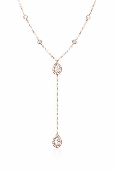 COLLIER POIRE PENDANT OR BLANC
