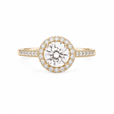 BAGUE SOLITAIRE ROND ENTOURAGE 1ct
