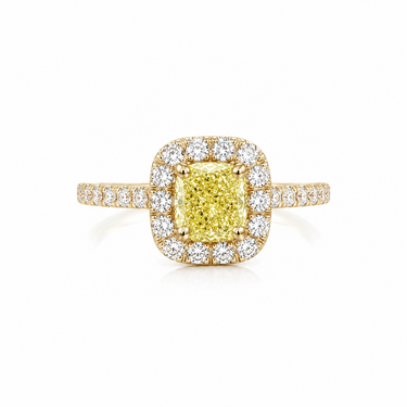 BAGUE SOLITAIRE COUSSIN JONQUILLE 0,71CTS