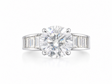 BAGUE SOLITAIRE DIAMANTS BAGUETTE
