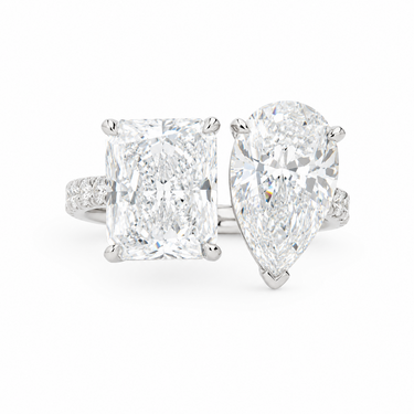 BAGUE SOLITAIRE POIRE & EMERAUDE