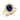 BAGUE OVALE BLUE OR JAUNE