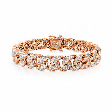 GOLD AND DIAMOND CURB BRACELET