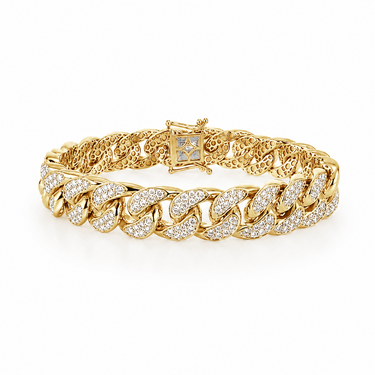 GOLD AND DIAMOND CURB BRACELET