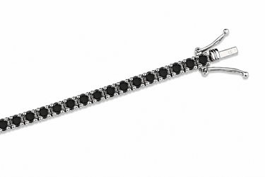 BRACELETS LIGNE OR BLANC DIAMANTS NOIRS